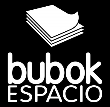 Logo do espaço bubok em negativo