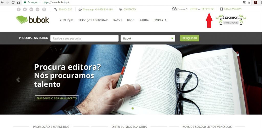 Como publicar na Bubok, primeiro passo: O registo Como publicar na Bubok, primeiro passo: O registo