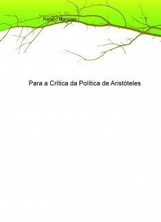 Para a Crítica da Política de Aristóteles